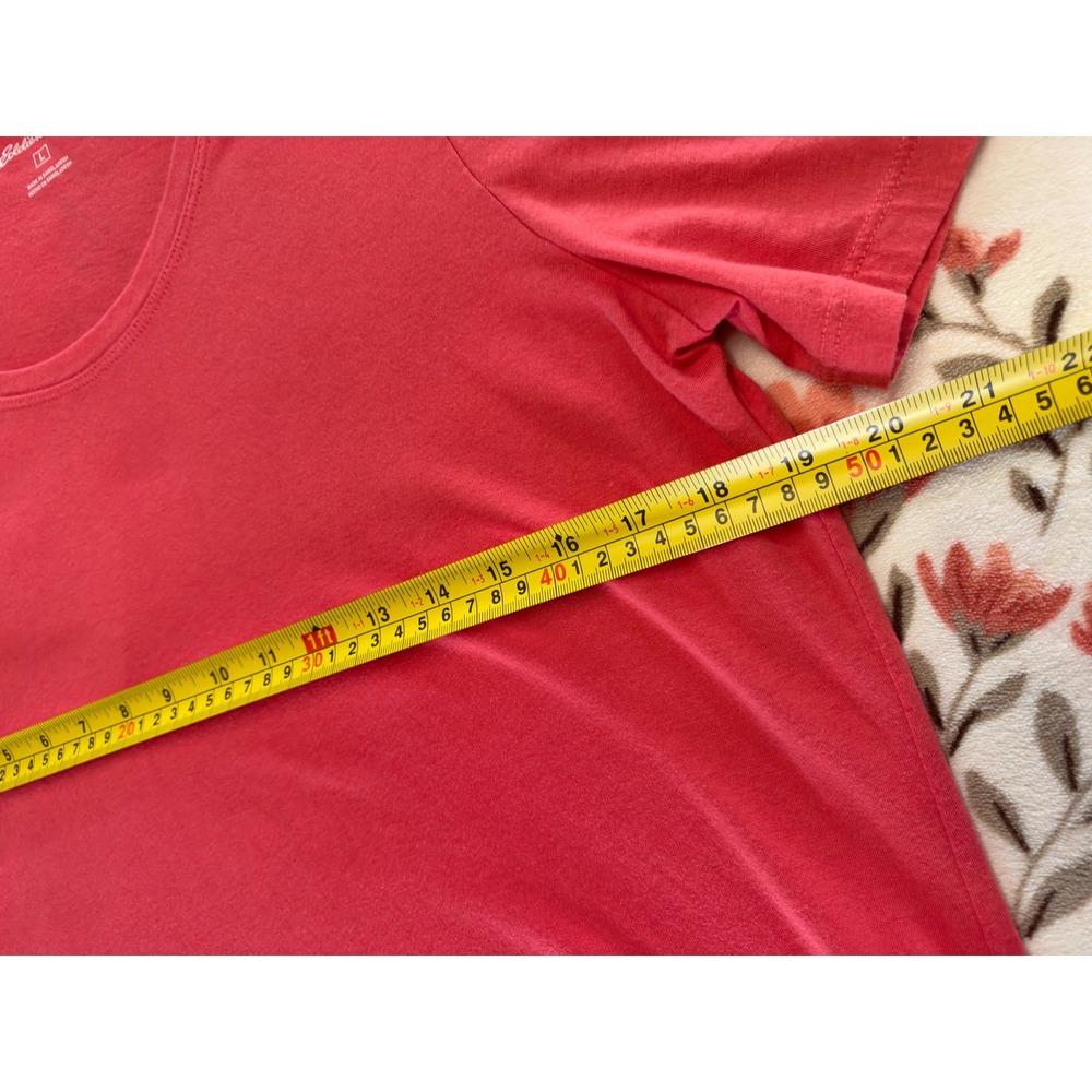Eddie Bauer Womens Coral Pink Cotton Modal Scoop Neck T-Shirt L ELT3007S - Picture 4 of 6